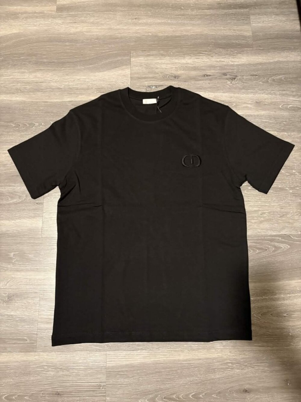 Dior CD Icon Embroidered Black Tee
